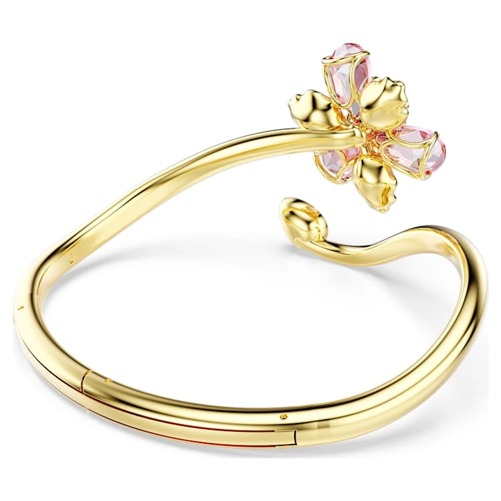 Idyllia bangle, Mixed cuts, Flower, Multicoloured, Gold-tone plated by SWAROVSKI