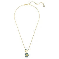 Idyllia pendant, Mixed cuts, Flower, Blue, Gold-tone plated by SWAROVSKI