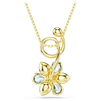 Idyllia pendant, Mixed cuts, Flower, Blue, Gold-tone plated by SWAROVSKI