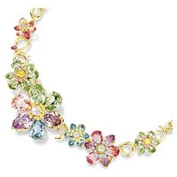 Idyllia necklace, Mixed cuts, Flower, Multicoloured, Gold-tone plated by SWAROVSKI