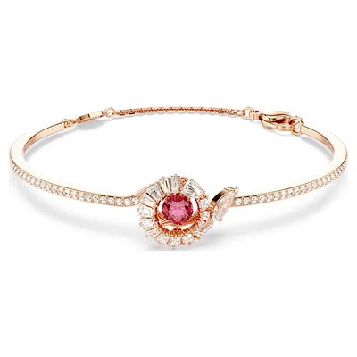 Snake bangle, Mixed cuts, Year of the Snake, Red, Rose gold-tone plated by SWAROVSKI