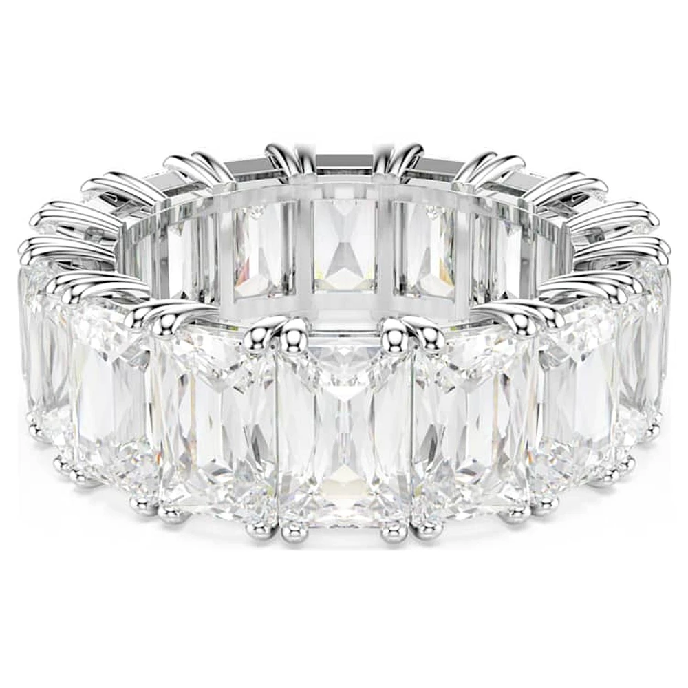 Matrix Vittore ring, Baguette cut, White, Rhodium plated by SWAROVSKI