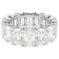 Matrix Vittore ring, Baguette cut, White, Rhodium plated by SWAROVSKI