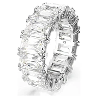 Matrix Vittore ring, Baguette cut, White, Rhodium plated by SWAROVSKI