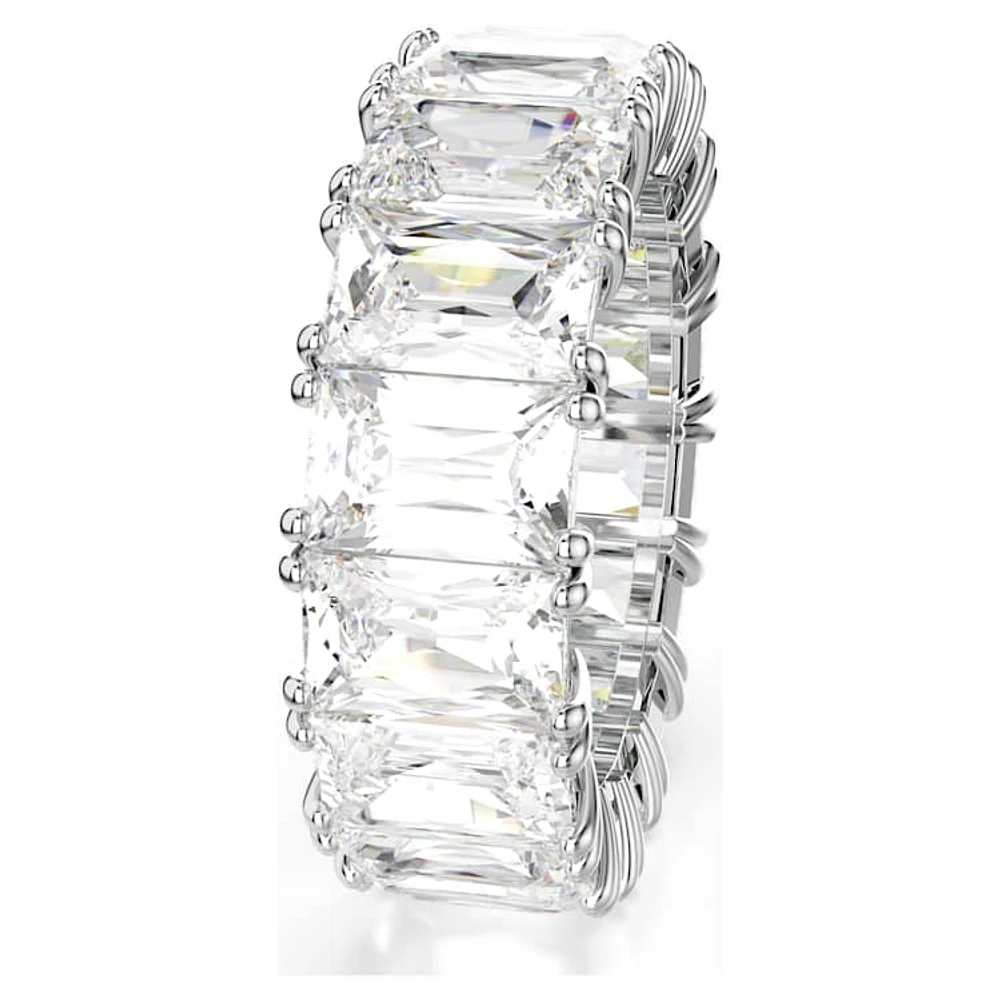 Matrix Vittore ring, Baguette cut, White, Rhodium plated by SWAROVSKI