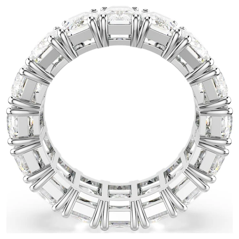 Matrix Vittore ring, Baguette cut, White, Rhodium plated by SWAROVSKI