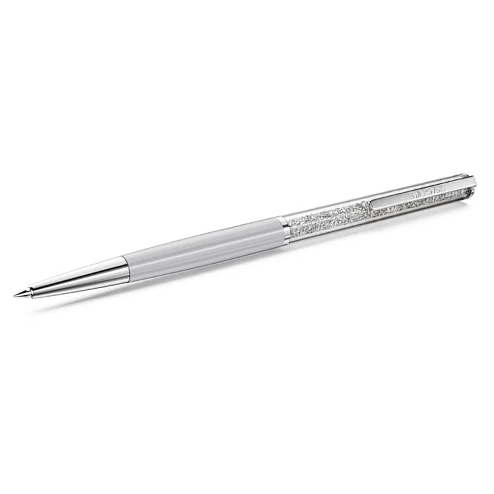 Crystalline Silk ballpoint pen, White, White lacquered, chrome plated by SWAROVSKI