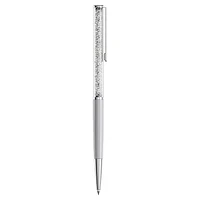 Crystalline Silk ballpoint pen, White, White lacquered, chrome plated by SWAROVSKI