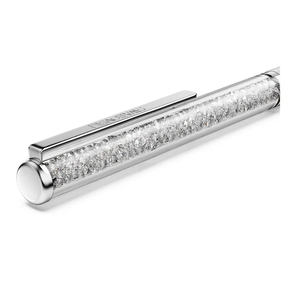 Crystalline Silk ballpoint pen, White, White lacquered, chrome plated by SWAROVSKI