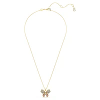 Idyllia pendant, Mixed cuts, Pavé, Butterfly, Multicoloured, Gold-tone plated by SWAROVSKI