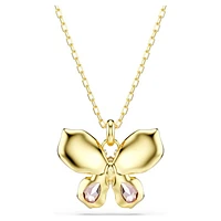 Idyllia pendant, Mixed cuts, Pavé, Butterfly, Multicoloured, Gold-tone plated by SWAROVSKI