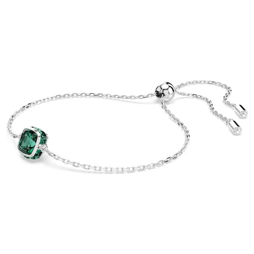 Birthstone bracelet, Square cut, May, Green, Rhodium plated by SWAROVSKI