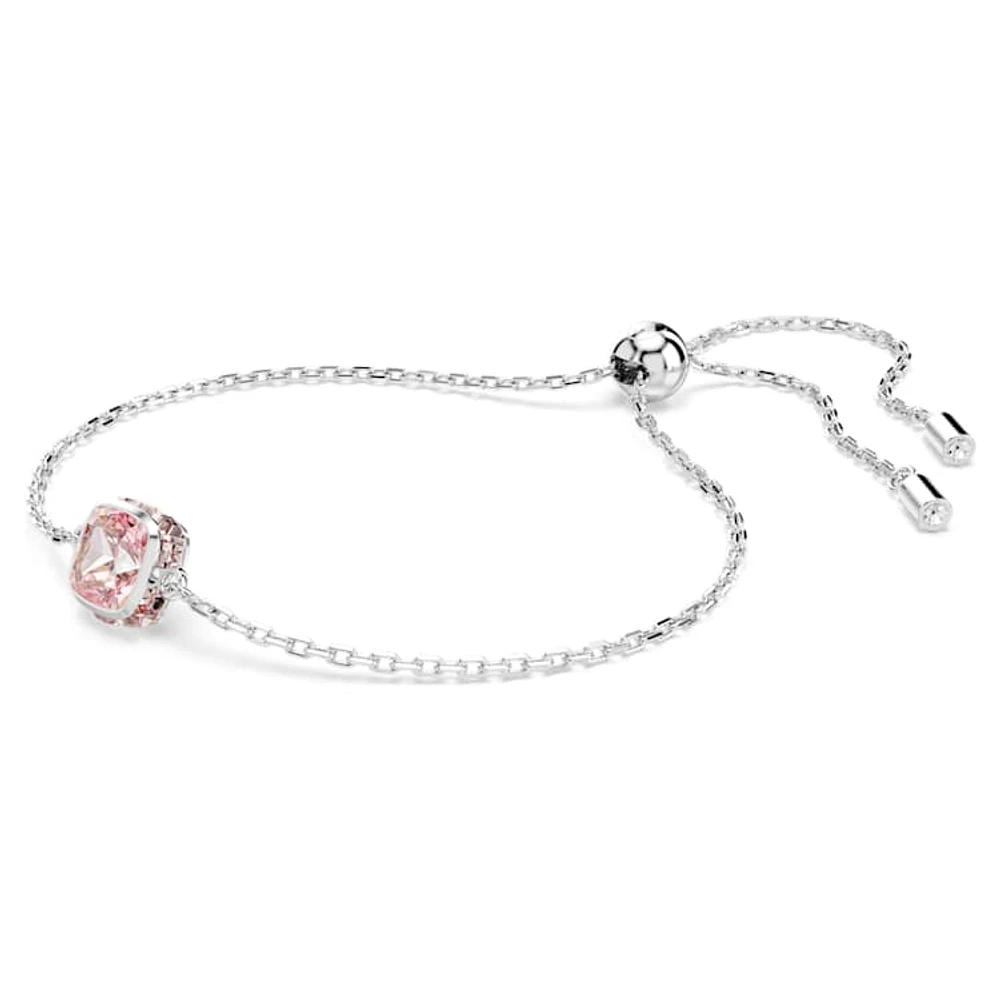 Birthstone bracelet, Square cut, June, Pink, Rhodium plated by SWAROVSKI