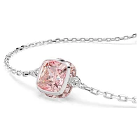 Birthstone bracelet, Square cut, June, Pink, Rhodium plated by SWAROVSKI