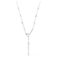 Constella Y necklace, Crystal pearl, Round cuts, White, Rhodium plated by SWAROVSKI