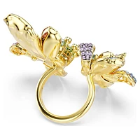 Idyllia ring, Mixed cuts, Pavé, Flower, Multicoloured, metal finish by SWAROVSKI