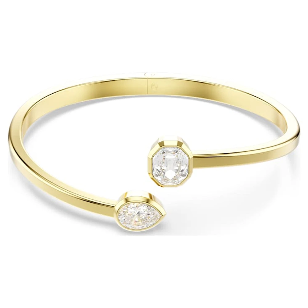 Imber bangle, Mixed cuts, White, Gold-tone plated by SWAROVSKI