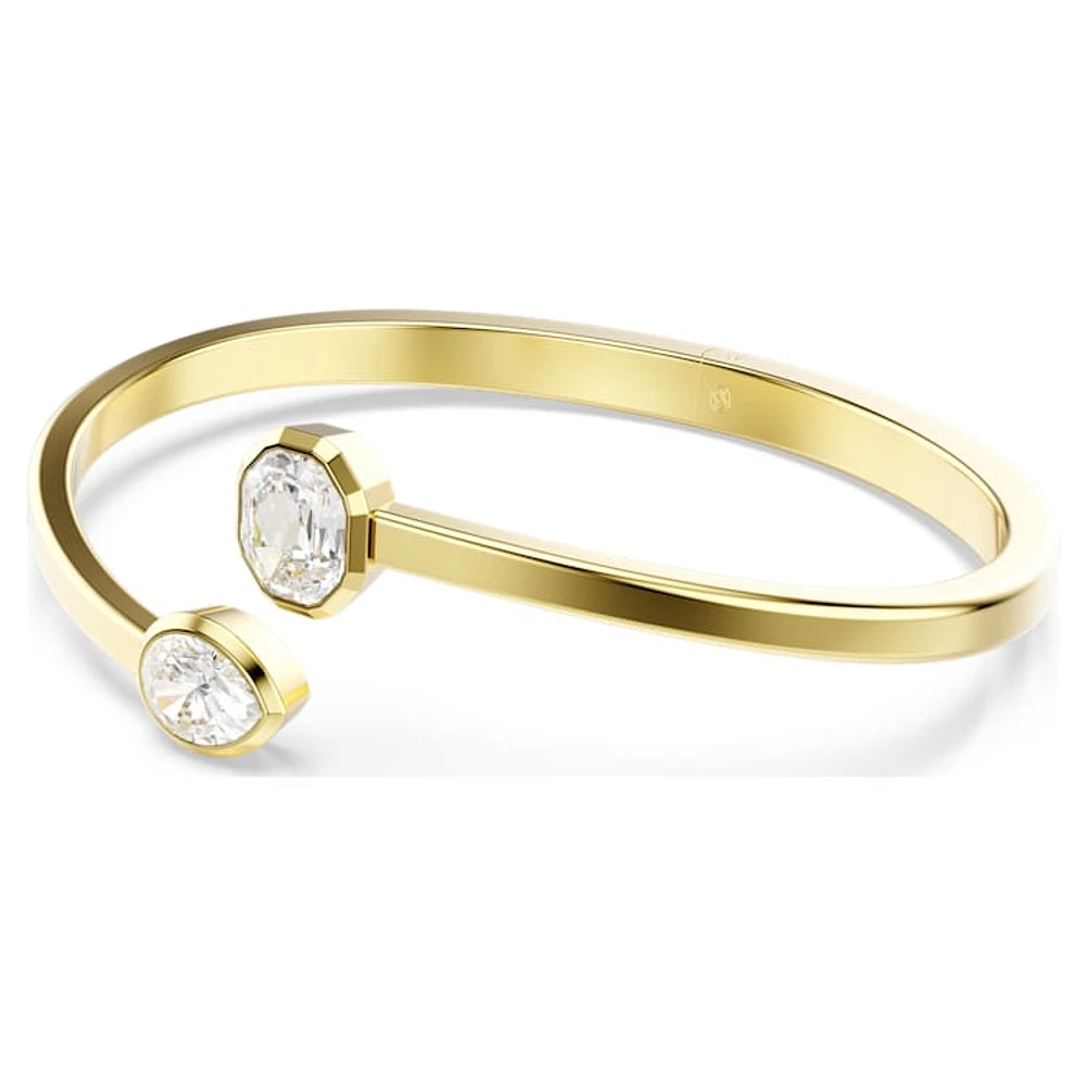 Imber bangle, Mixed cuts, White, Gold-tone plated by SWAROVSKI