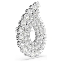 Matrix brooch, Round cut, White, Rhodium plated by SWAROVSKI