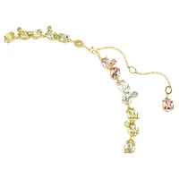 Gema Tennis necklace, Mixed cuts, Multicoloured, Gold-tone plated by SWAROVSKI