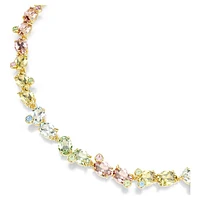 Gema Tennis necklace, Mixed cuts, Multicoloured, Gold-tone plated by SWAROVSKI