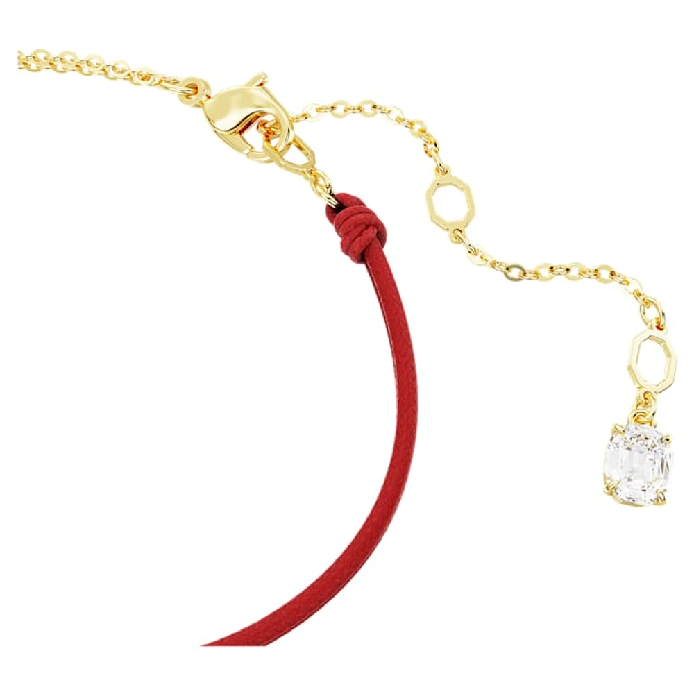 Snake bracelet, Crystal pearl, Mixed cuts, Year of the Snake, Red, Gold-tone plated by SWAROVSKI