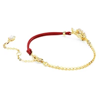 Snake bracelet, Crystal pearl, Mixed cuts, Year of the Snake, Red, Gold-tone plated by SWAROVSKI