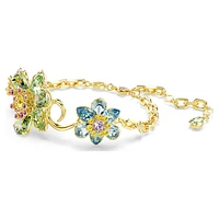 Idyllia bracelet, Mixed cuts, Flower, Multicoloured, Gold-tone plated by SWAROVSKI