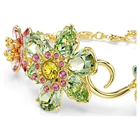 Idyllia bracelet, Mixed cuts, Flower, Multicoloured, Gold-tone plated by SWAROVSKI