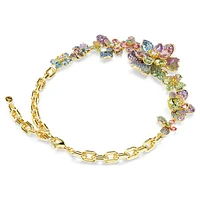 Idyllia necklace, Mixed cuts, Pavé, Flower, Multicoloured, Gold-tone plated by SWAROVSKI