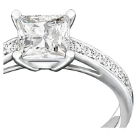 Attract ring, Pavé, White, Rhodium plated by SWAROVSKI