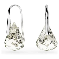 Lunar drop earrings, Grey, Rhodium plated by SWAROVSKI