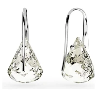 Lunar drop earrings, Grey, Rhodium plated by SWAROVSKI