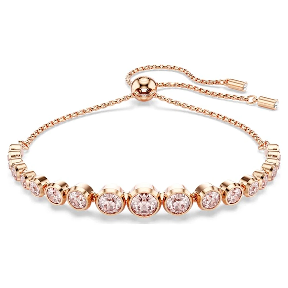 Imber Tennis bracelet, Mixed round cuts, Pink, Rose gold-tone plated by SWAROVSKI