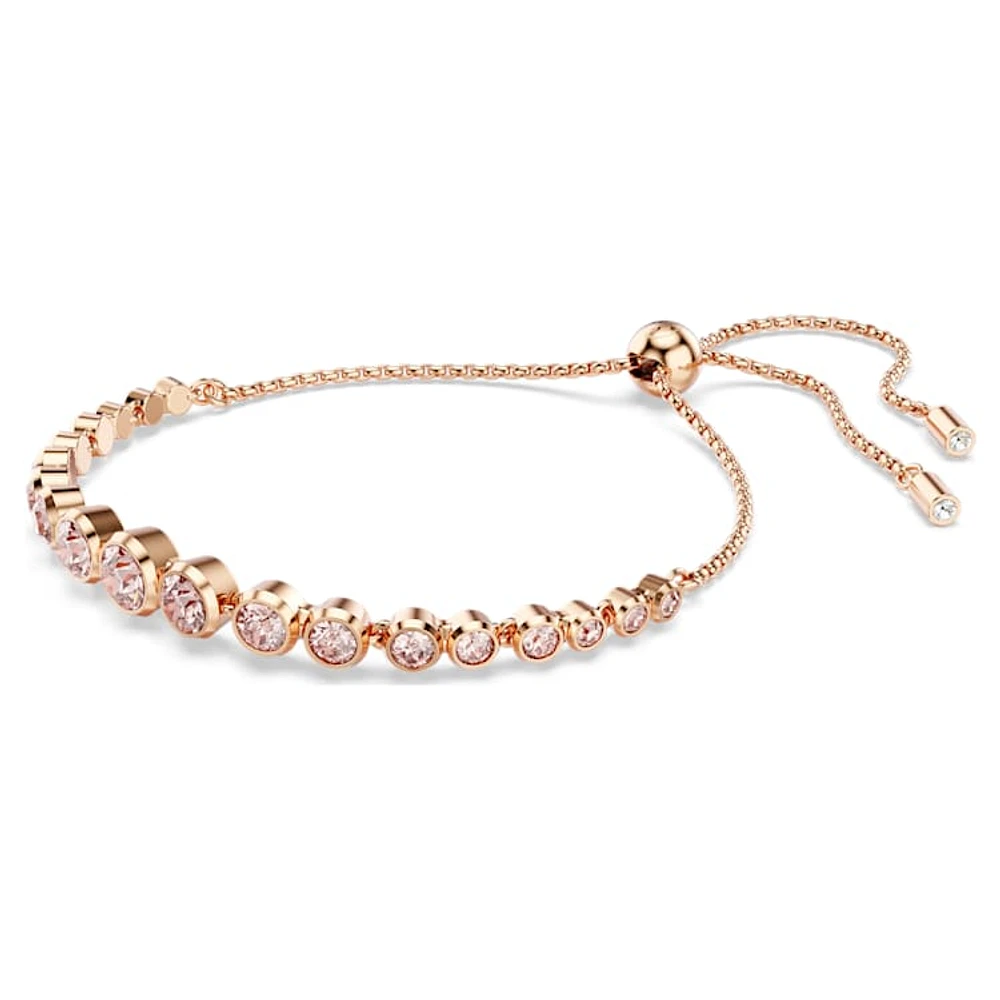 Imber Tennis bracelet, Mixed round cuts, Pink, Rose gold-tone plated by SWAROVSKI