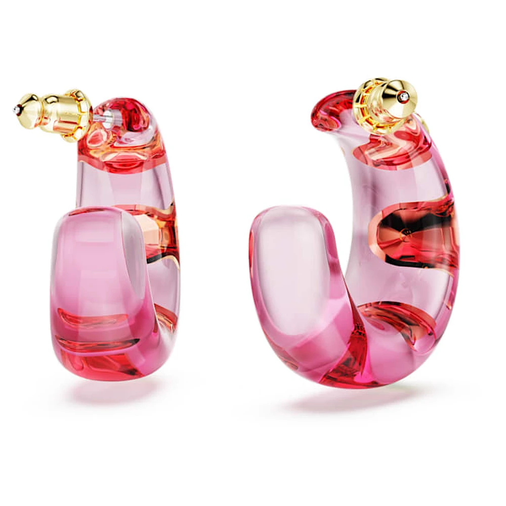 Dulcis hoop earrings, Mixed cuts, Multicoloured, Gold-tone plated by SWAROVSKI