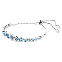 Imber Tennis bracelet, Mixed round cuts, Blue, Rhodium plated by SWAROVSKI