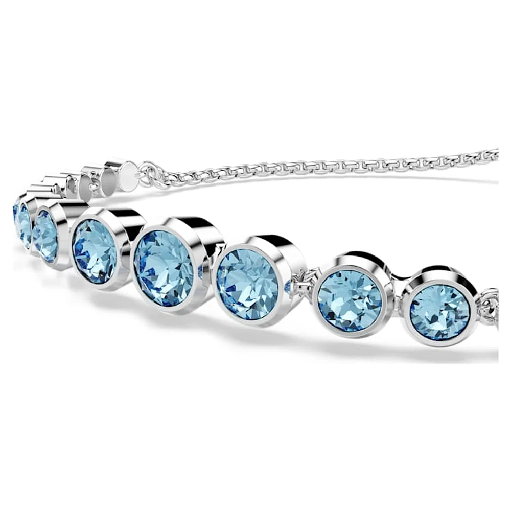 Imber Tennis bracelet, Mixed round cuts, Blue, Rhodium plated by SWAROVSKI