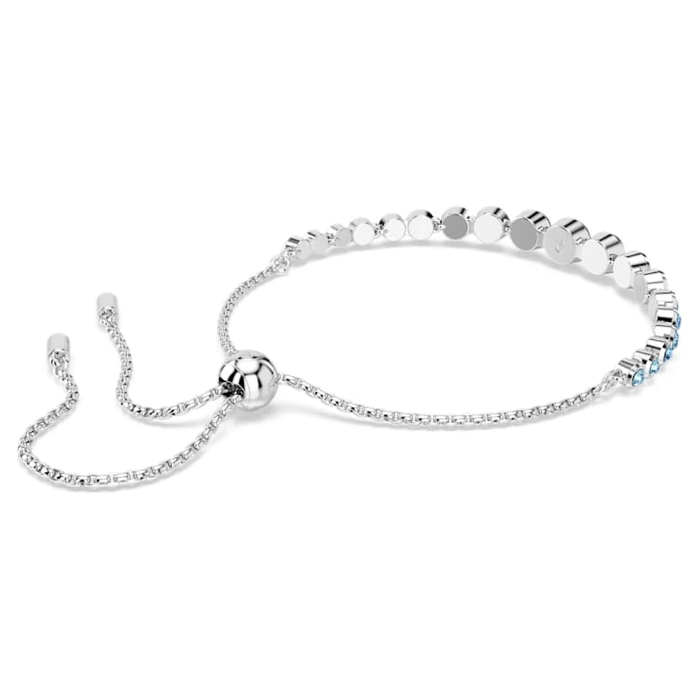 Imber Tennis bracelet, Mixed round cuts, Blue, Rhodium plated by SWAROVSKI