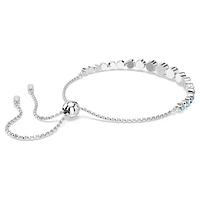 Imber Tennis bracelet, Mixed round cuts, Blue, Rhodium plated by SWAROVSKI