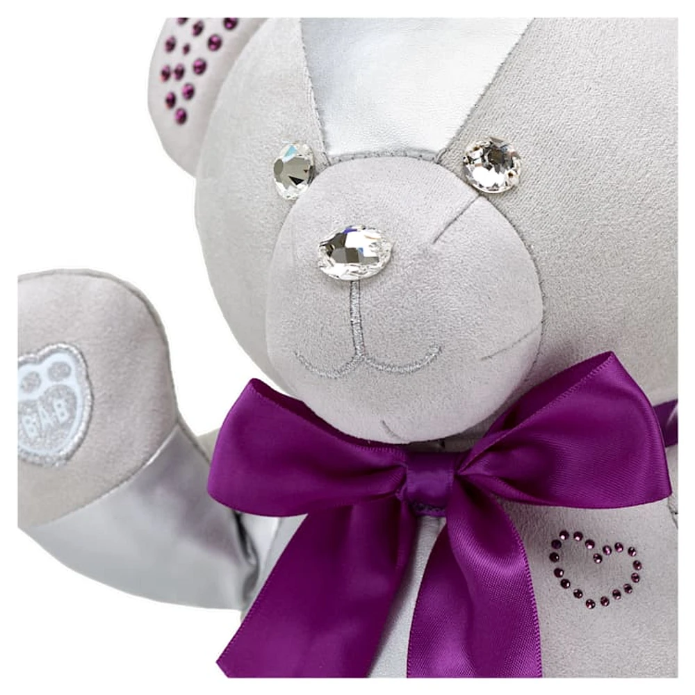 Build-A-Bear Birthstone Bear collectible, Featuring Swarovski® crystals, Teddy bear, February, Purple by SWAROVSKI