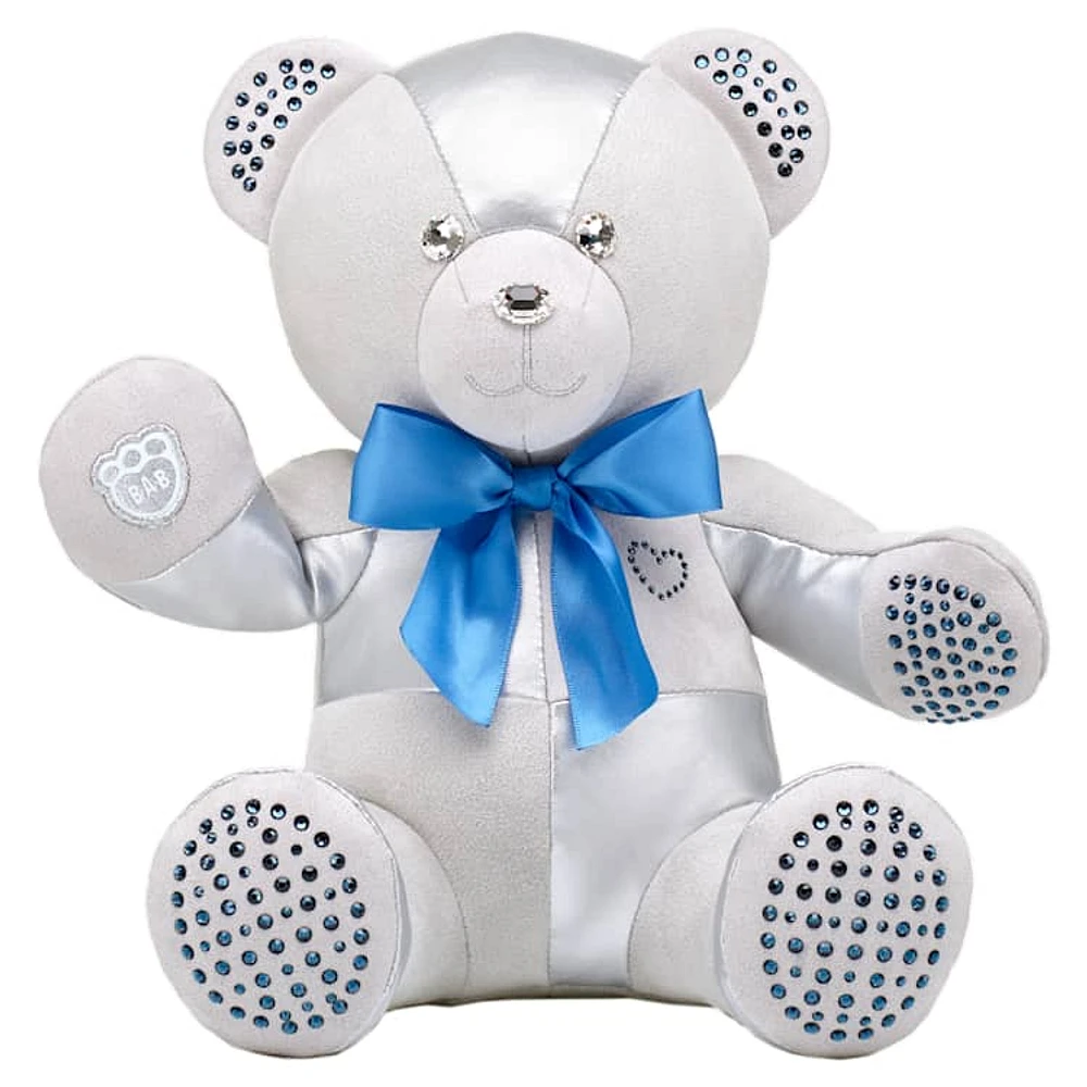 Build-A-Bear Birthstone Bear collectible, Featuring Swarovski® crystals, Teddy bear, December, Blue by SWAROVSKI