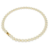 Una Angelic Tennis necklace, Round cut, White, Gold-tone plated by SWAROVSKI