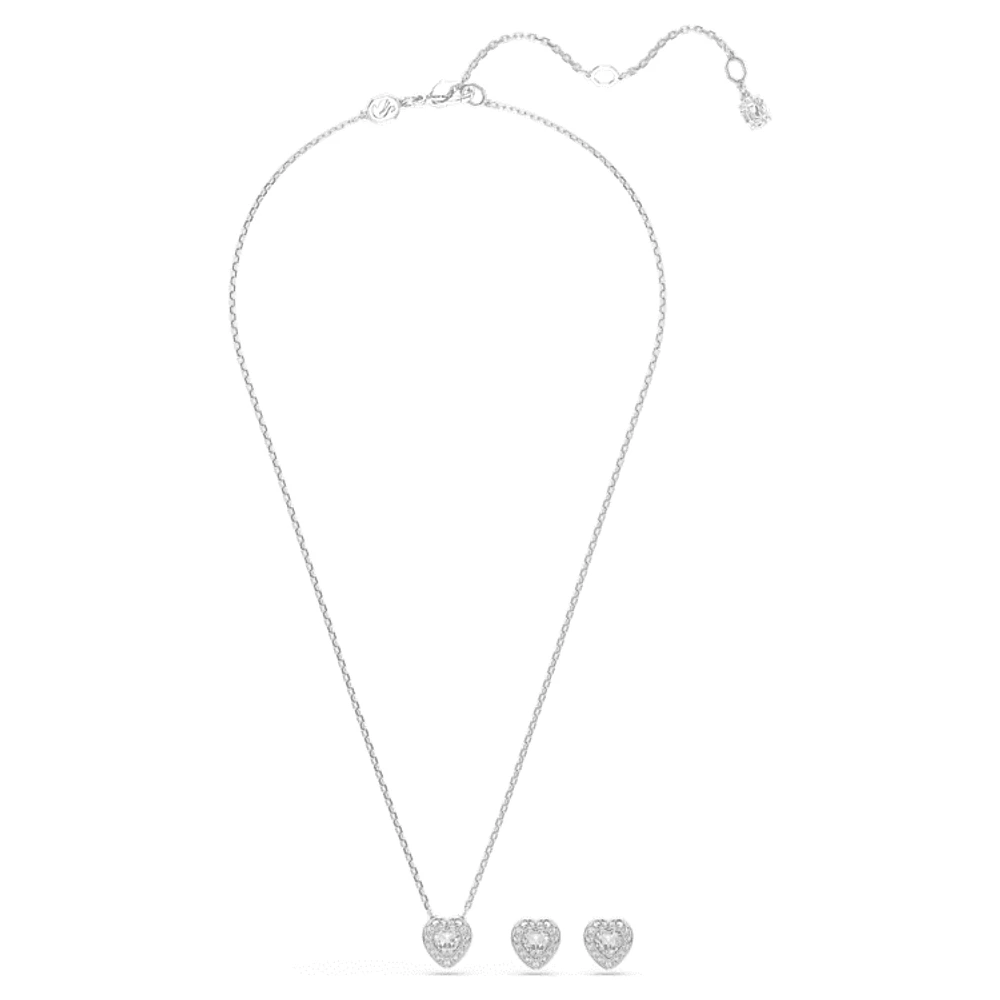 Ariana Grande x Swarovski set, Mixed cuts, Heart, White, Rhodium plated by SWAROVSKI