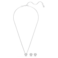 Ariana Grande x Swarovski set, Mixed cuts, Heart, White, Rhodium plated by SWAROVSKI