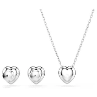 Ariana Grande x Swarovski set, Mixed cuts, Heart, White, Rhodium plated by SWAROVSKI