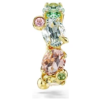 Gema ear cuff, Single, Mixed cuts, Multicoloured, Gold-tone plated by SWAROVSKI