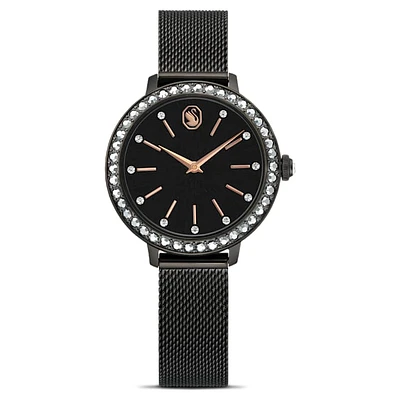 Certa watch, Metal bracelet, Black, Black finish by SWAROVSKI