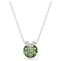 Bella V pendant, Round cut, Green, Rhodium plated by SWAROVSKI