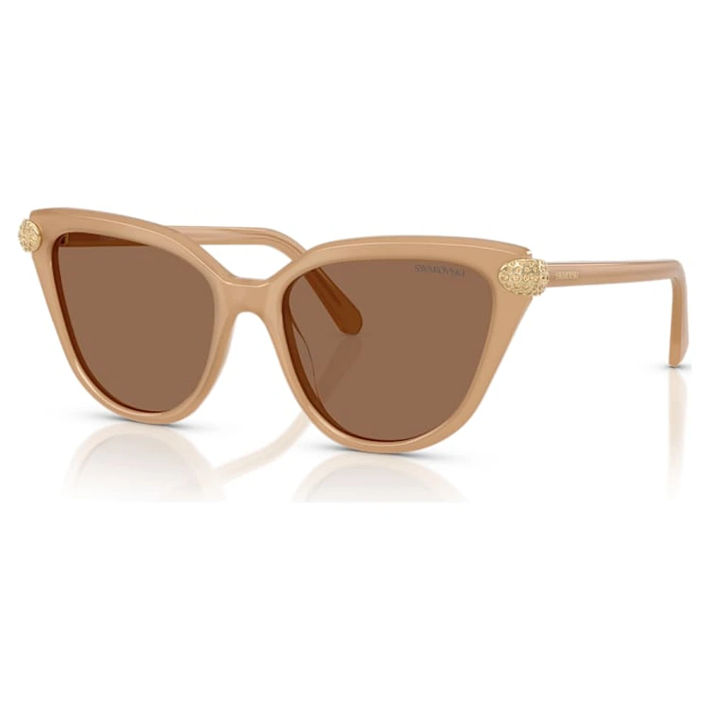 Sunglasses, Cat-Eye shape, Beige by SWAROVSKI